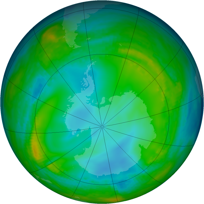 Antarctic ozone map for 30 May 1981
